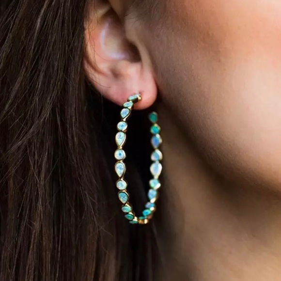 Jewelry - ✨✨Blue Hoops Earrings✨✨